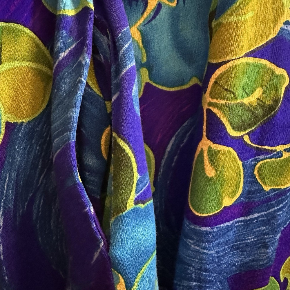 Vintage Sears Hawaiian Fashions Tropical Floral Barkcloth Long Maxi Dress‎ Sz 10 - Picture 6 of 16